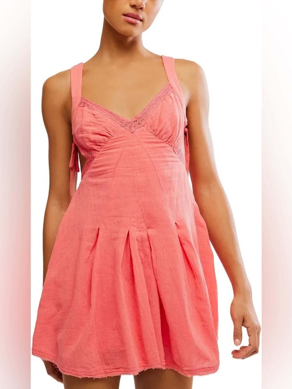 NWT Free People X Vivi Mini Dress in Sugar Coral